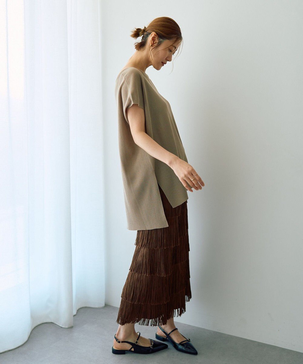 YECCA VECCA メッシュ編みレイヤードニット 