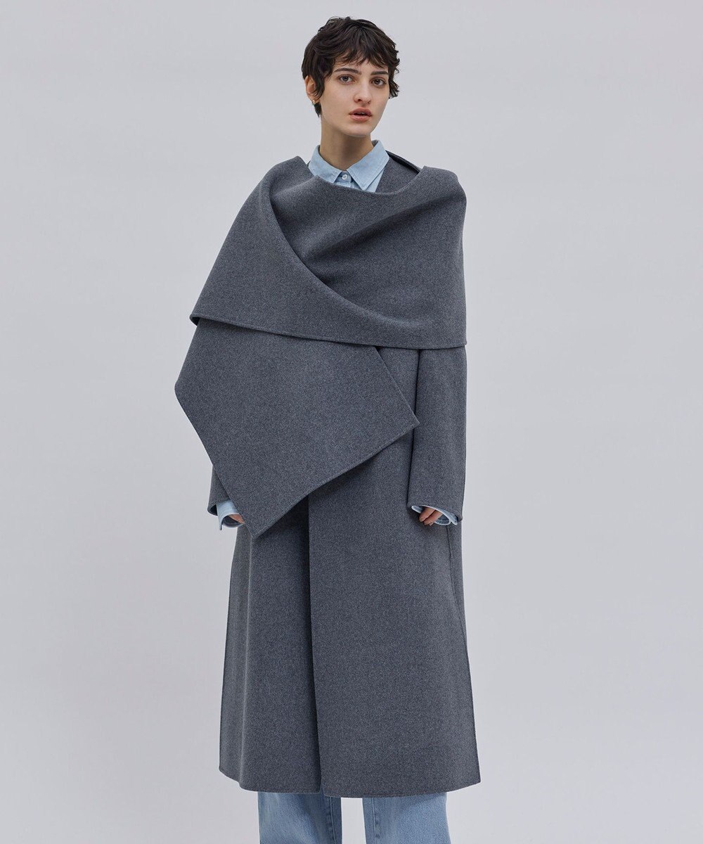 BEIGE， 【Oggi 2月号掲載】GRASSE / ストール付きリバーロングコート 