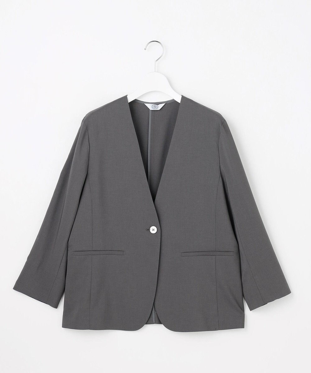 J.PRESS LADIES 【セットアップ対応】ファンマートロストレッチ ノーカラー ジャケット 