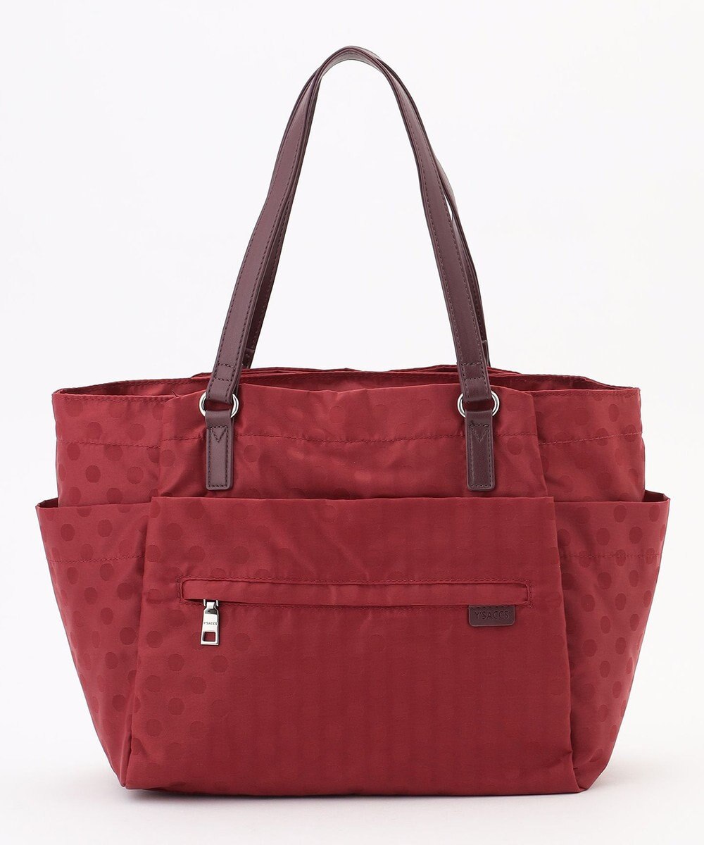 Y'SACCS ドットジャガードポーチ付きトートバッグ 