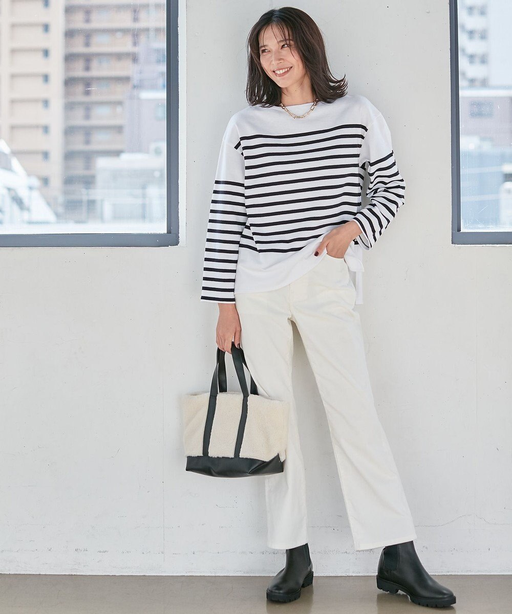 23区 【SLOW】ストレッチ コーデュロイ ストレート フレア パンツ 