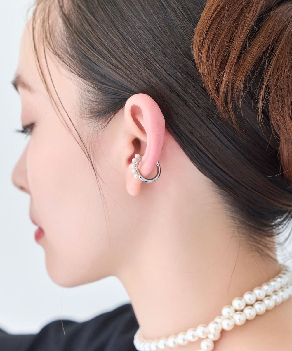 Phoebe 【金属アレルギー対応】パールフローイヤーカフ　シルバー/ニッケルフリー 