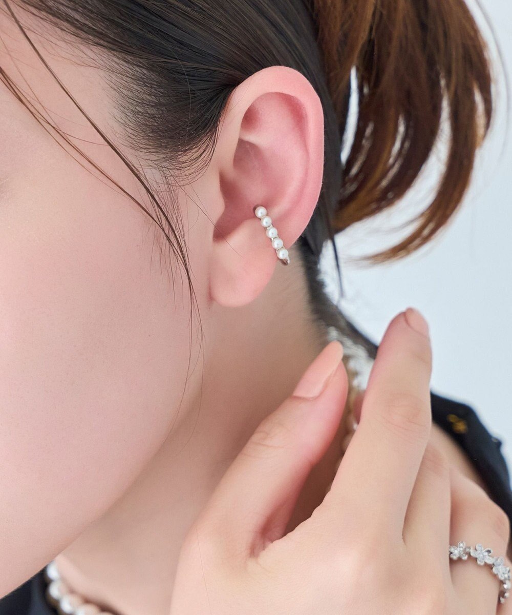 Phoebe 【金属アレルギー対応】パールフローイヤーカフ　シルバー/ニッケルフリー 