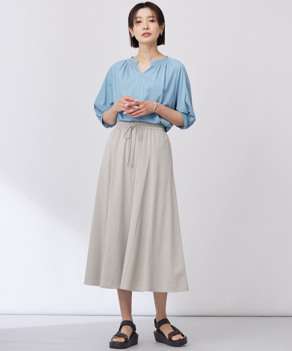 J.PRESS LADIES 【洗える】トリコットバイオ シャーリング カットソー 