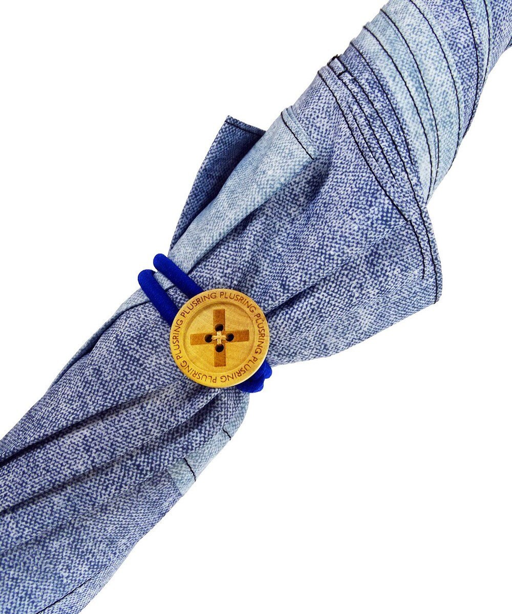 +RING 【UVカット90%以上】【限定/日本製】UNISEX プラスリング 長傘60cm BLU denim-like pattern SR344 