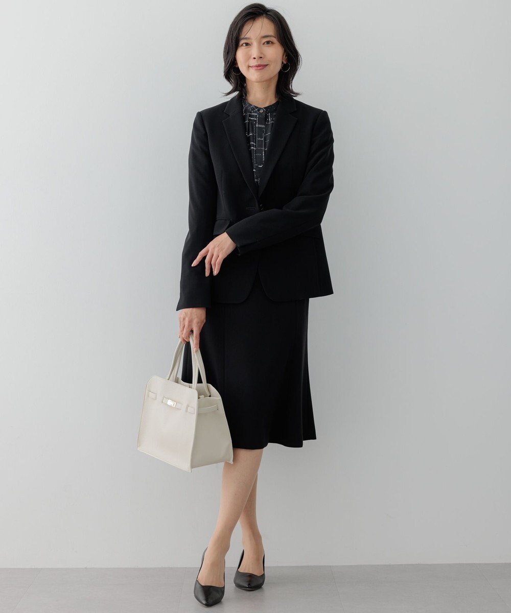 23区 【セットアップ対応/洗える】トリアセダブルジョーゼット テーラード ジャケット 