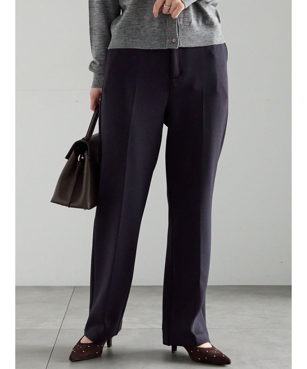 Te chichi 裏起毛パイピングストレートパンツ 