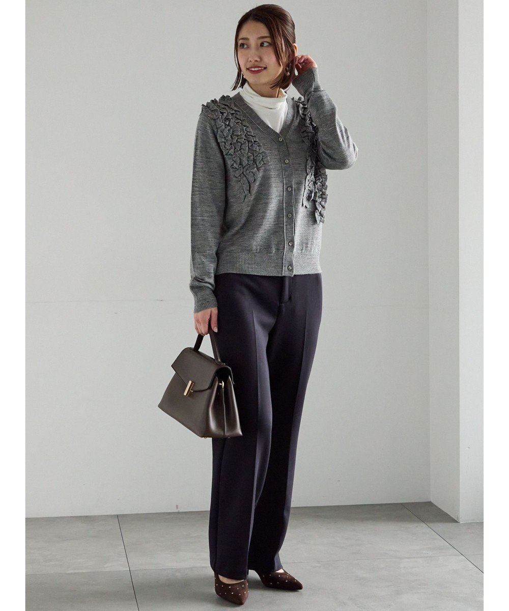 Te chichi 裏起毛パイピングストレートパンツ 