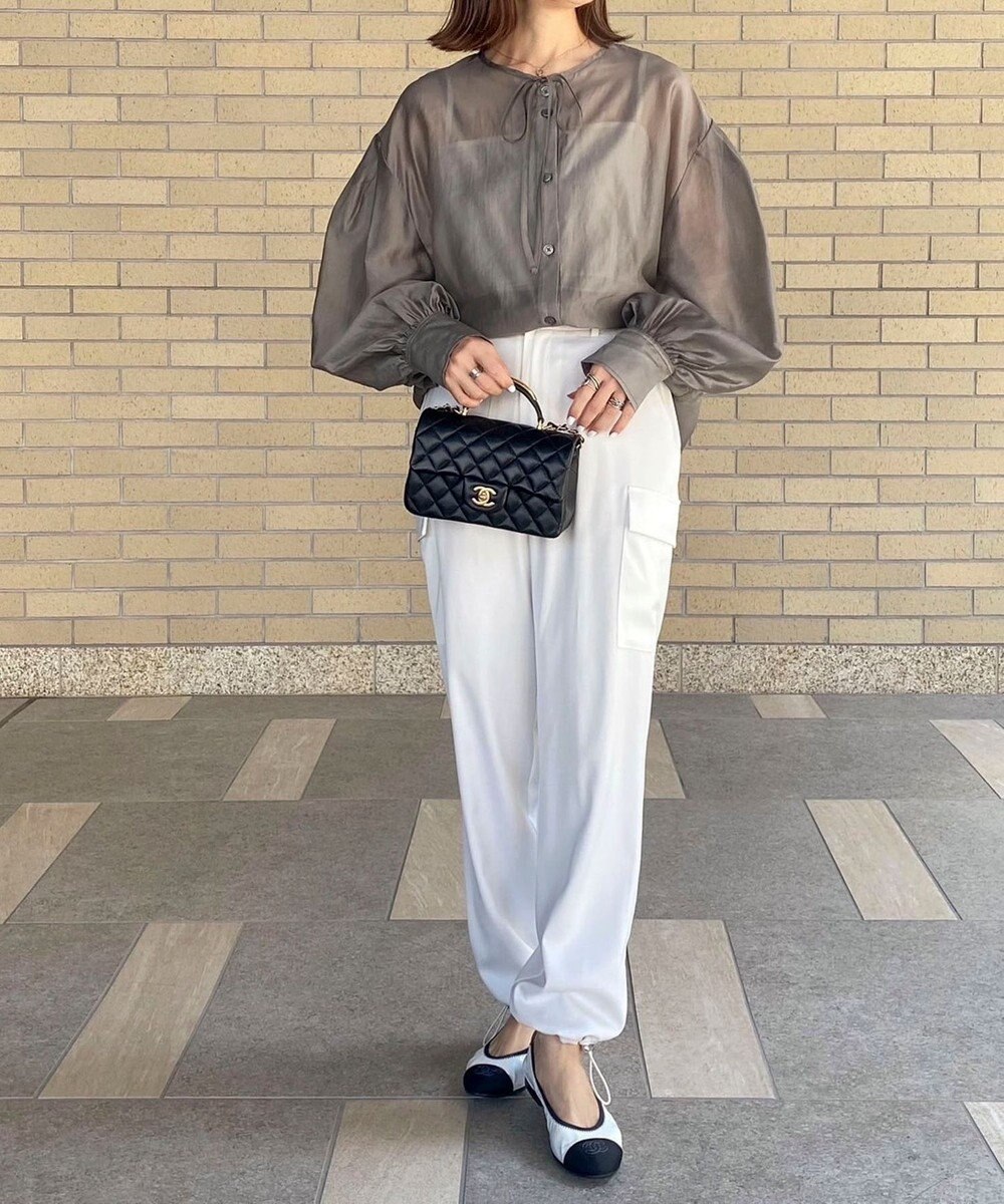 Green Parks AnriettMusee シアーボリュームスリーブブラウス 