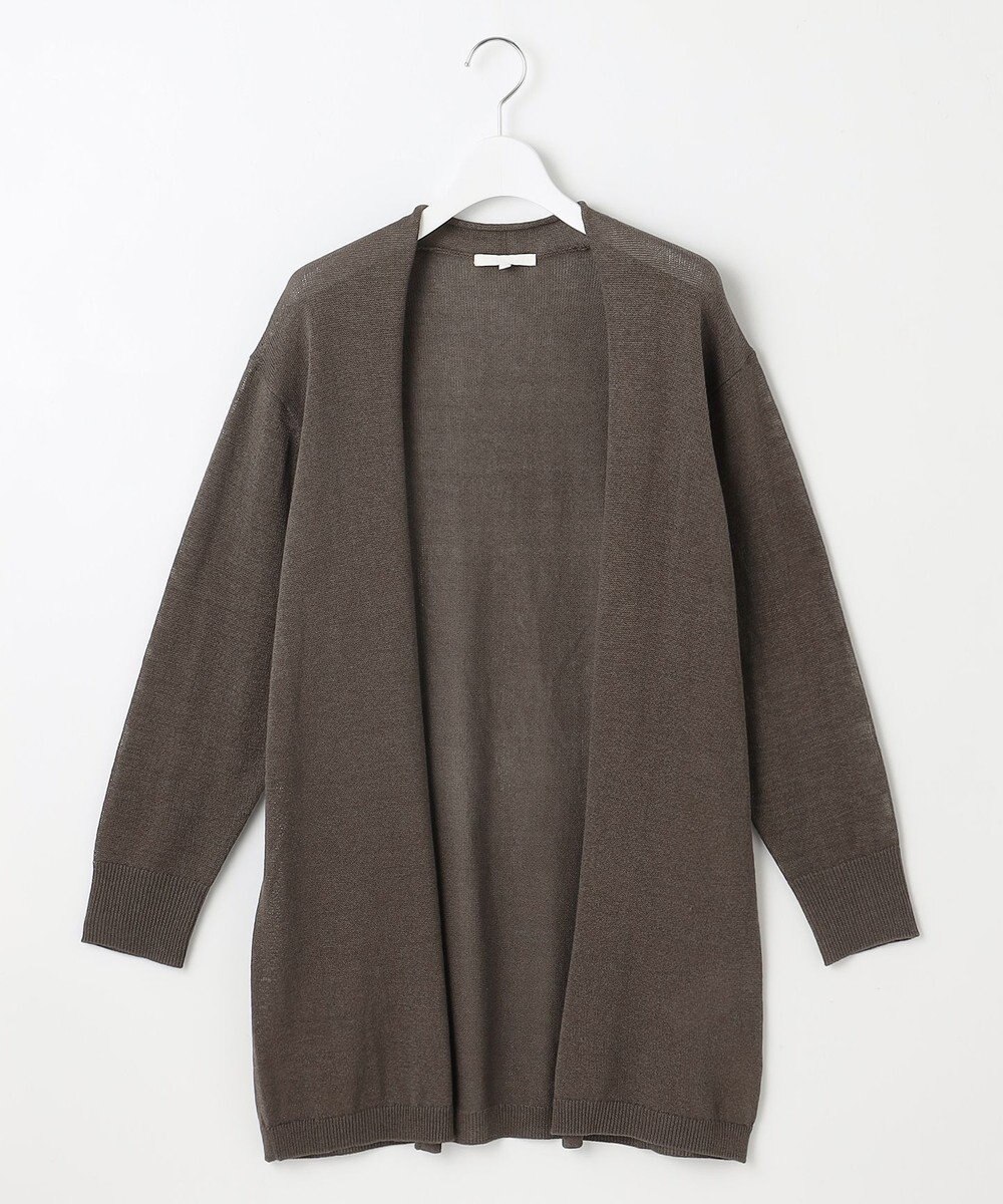 自由区 L 【洗える】ペーパーブレンドロング カーディガン 