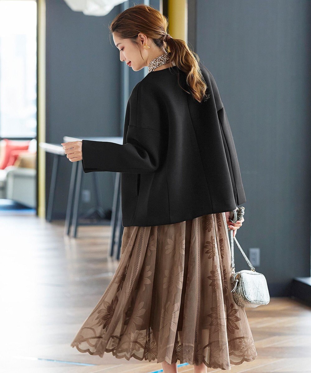 Tiaclasse ダイバー素材ノーカラージャケット 