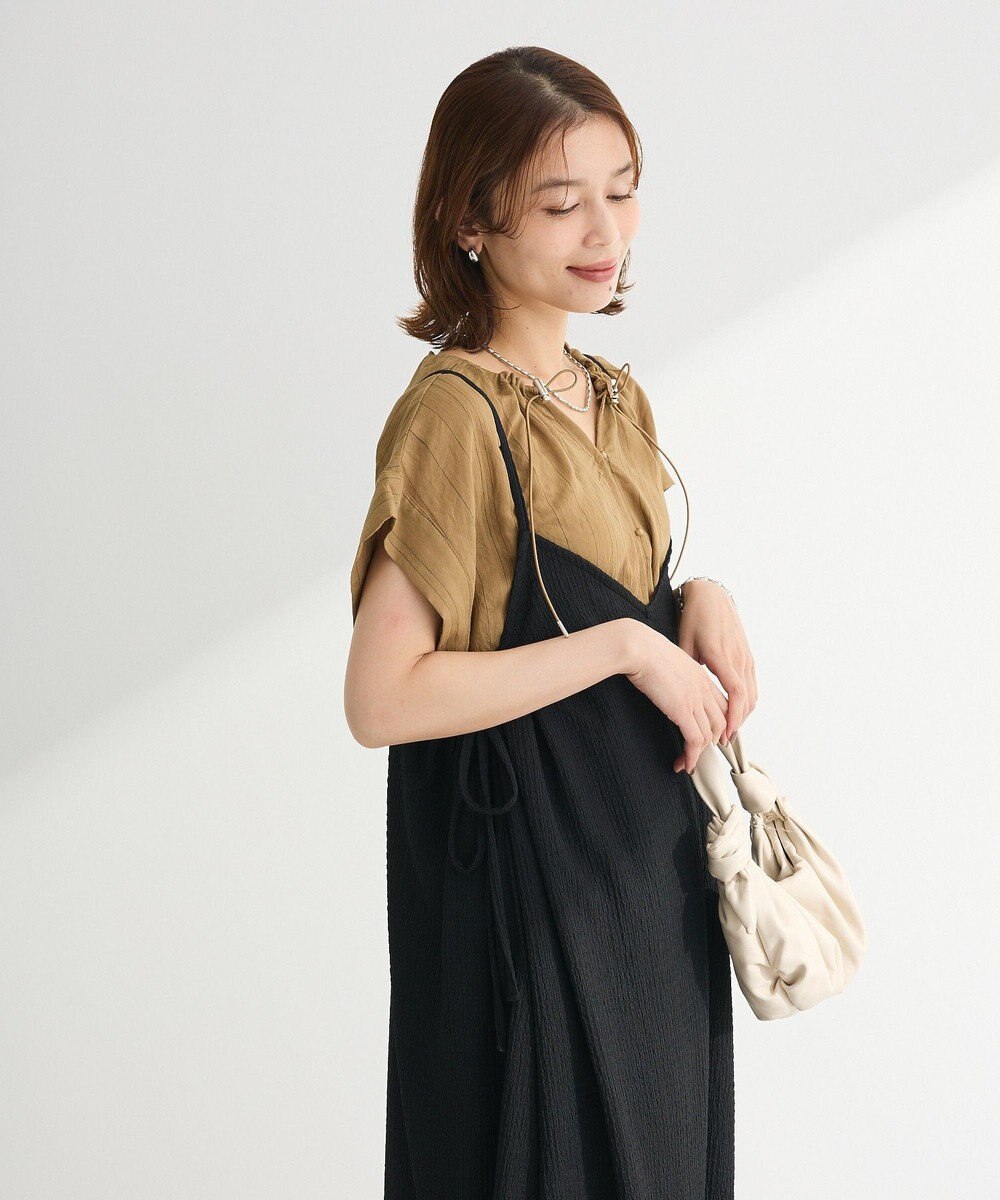 Green Parks 表面感脇リボンキャミワンピース 