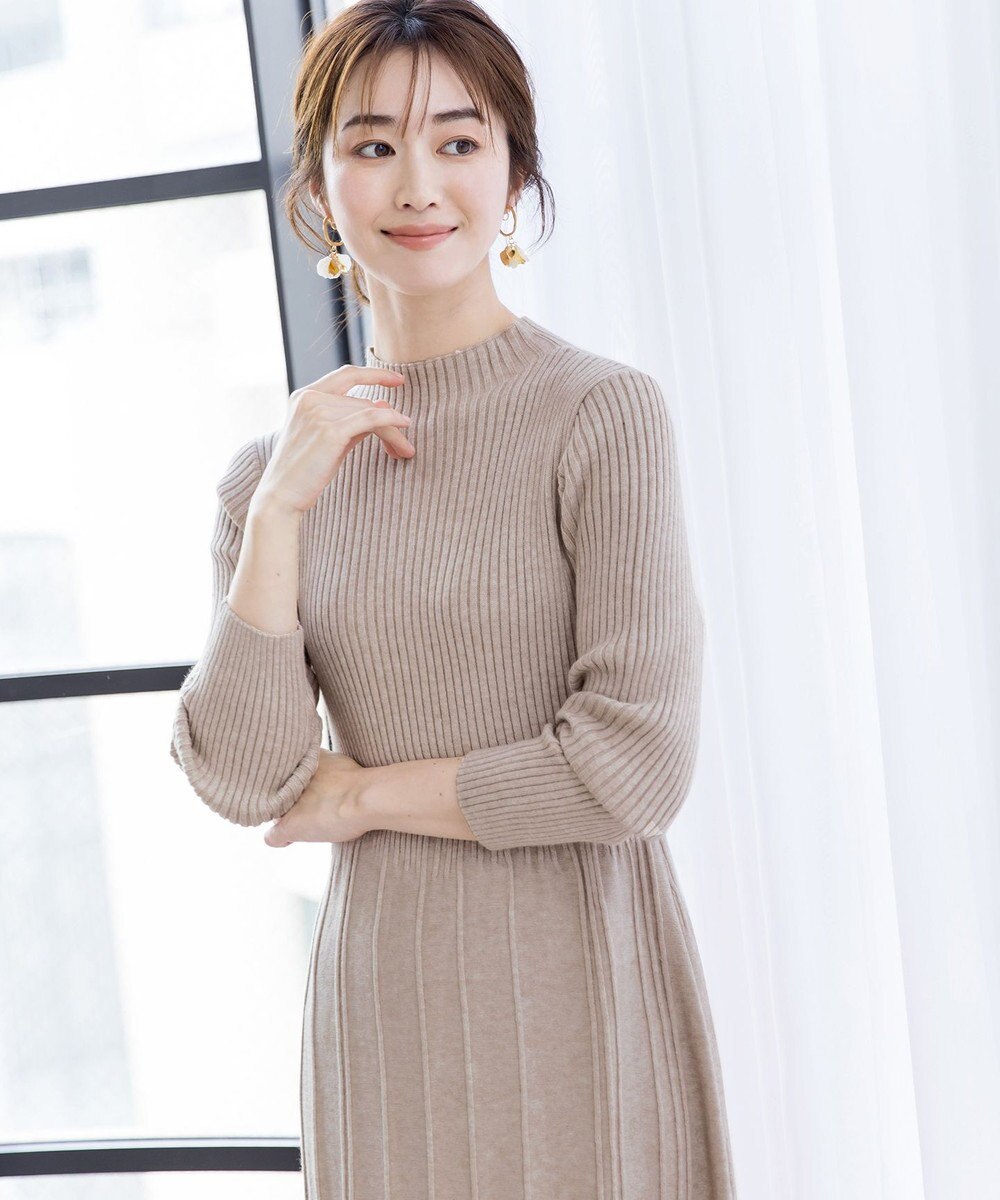 Tiaclasse 【洗える】1着でオシャレ感が出せるニットプリーツワンピース 