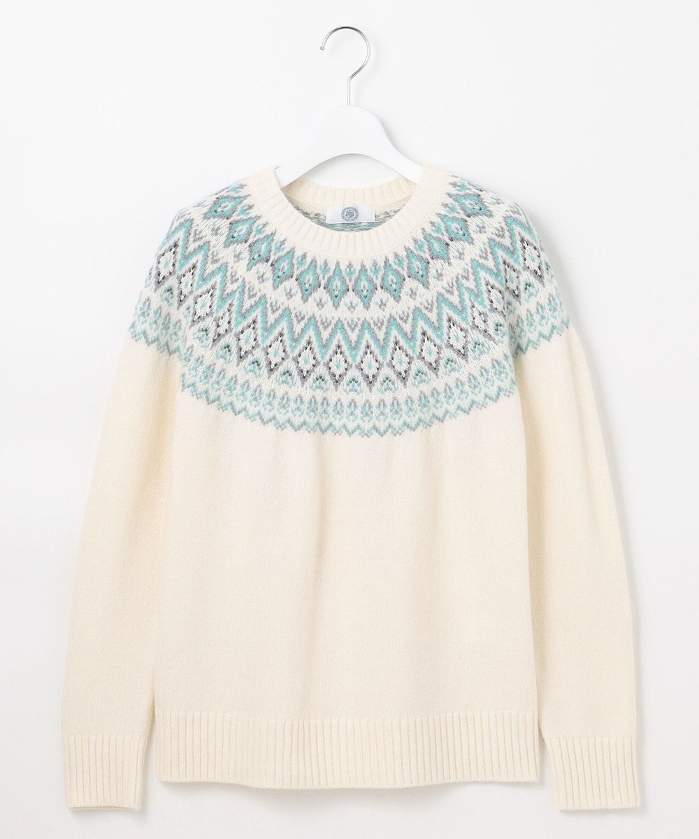 J.PRESS LADIES 【WEB限定カラーあり・洗える】FAIR ISLE ラウンドネック ニット 