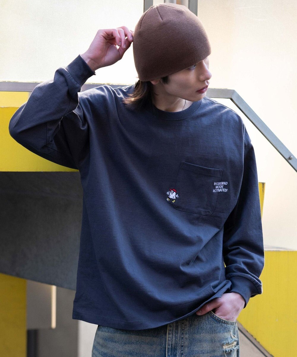 WEGO ポケット刺繍BIG　T（長袖） 