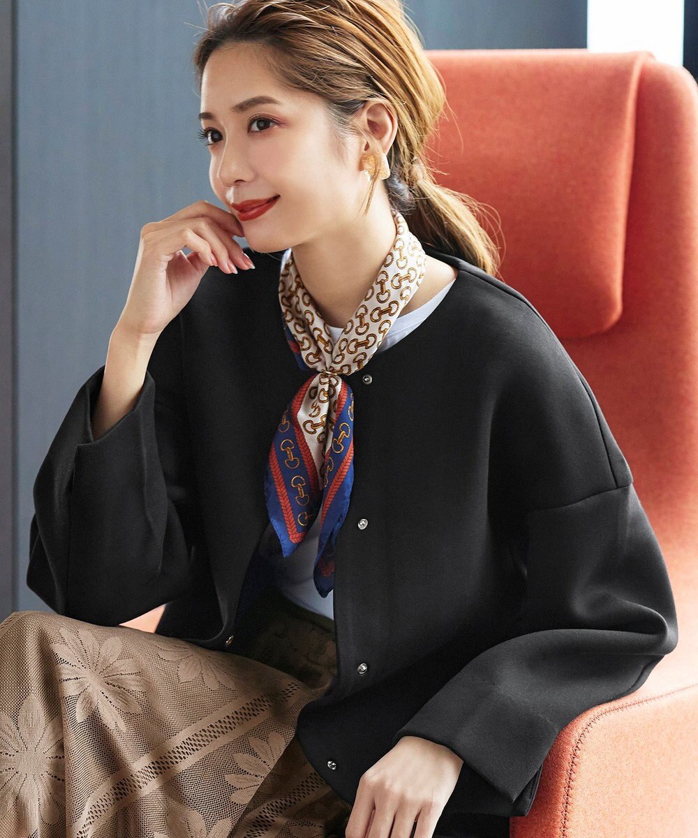 Tiaclasse ダイバー素材ノーカラージャケット 