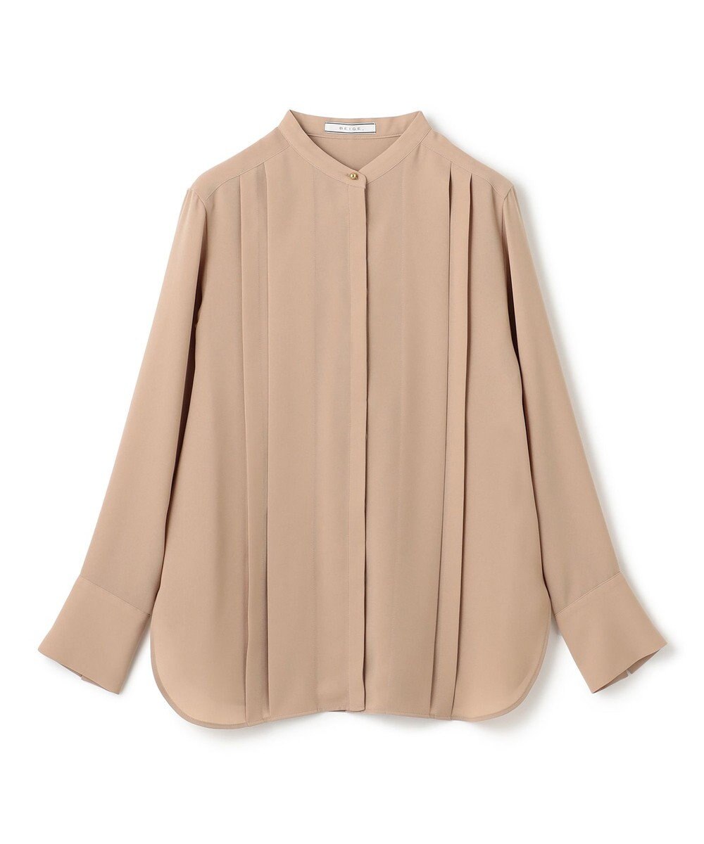 BEIGE， 【洗える】STOW / フロントタックブラウス 