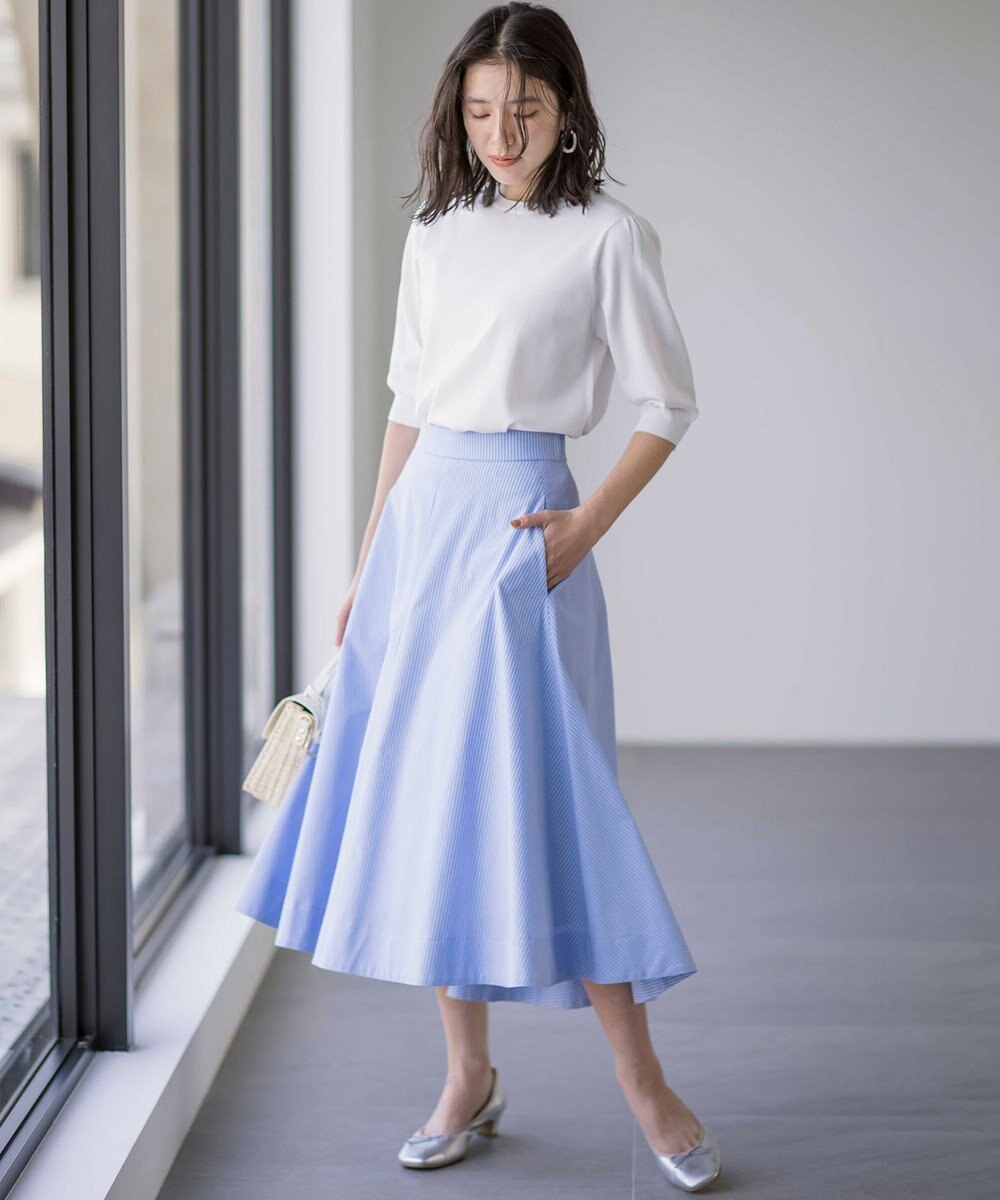 組曲 【セットアップ着用可・WEB限定】コンパクトシャーティング フレアスカート 