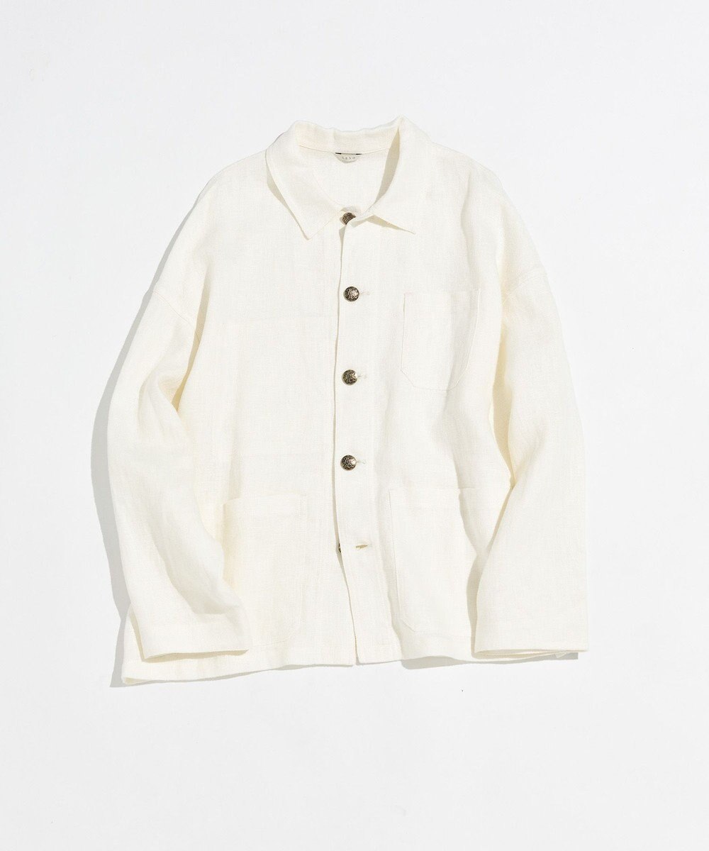 LENO FRENCH WORK HEVY LINEN COVER ALL《UNISEX》 カバーオールリネンジャケット 