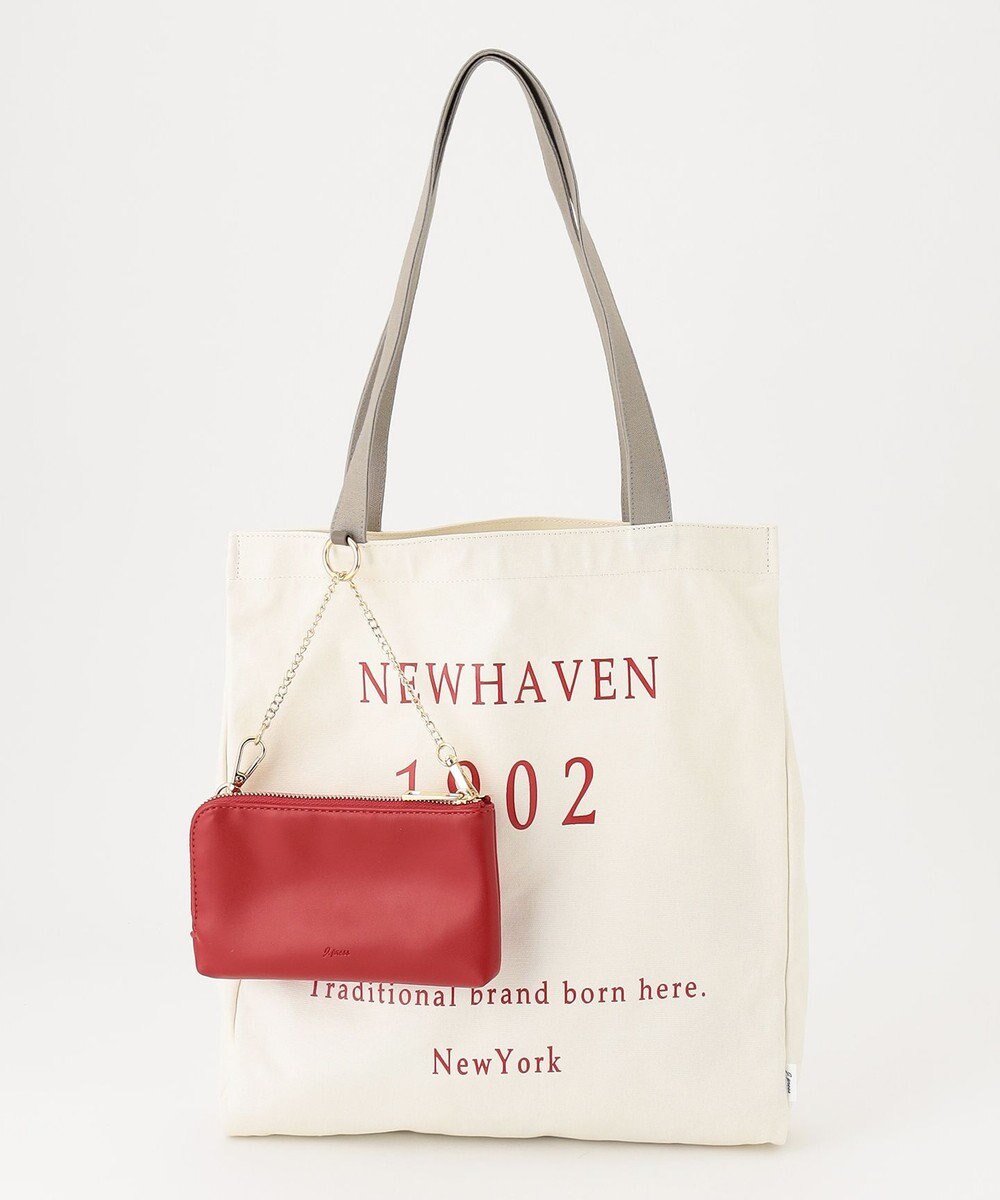 J.PRESS LADIES 【WEB限定カラーあり・A4サイズ収納可・セットアイテム】ポーチ付き PRINTED トート バッグ 