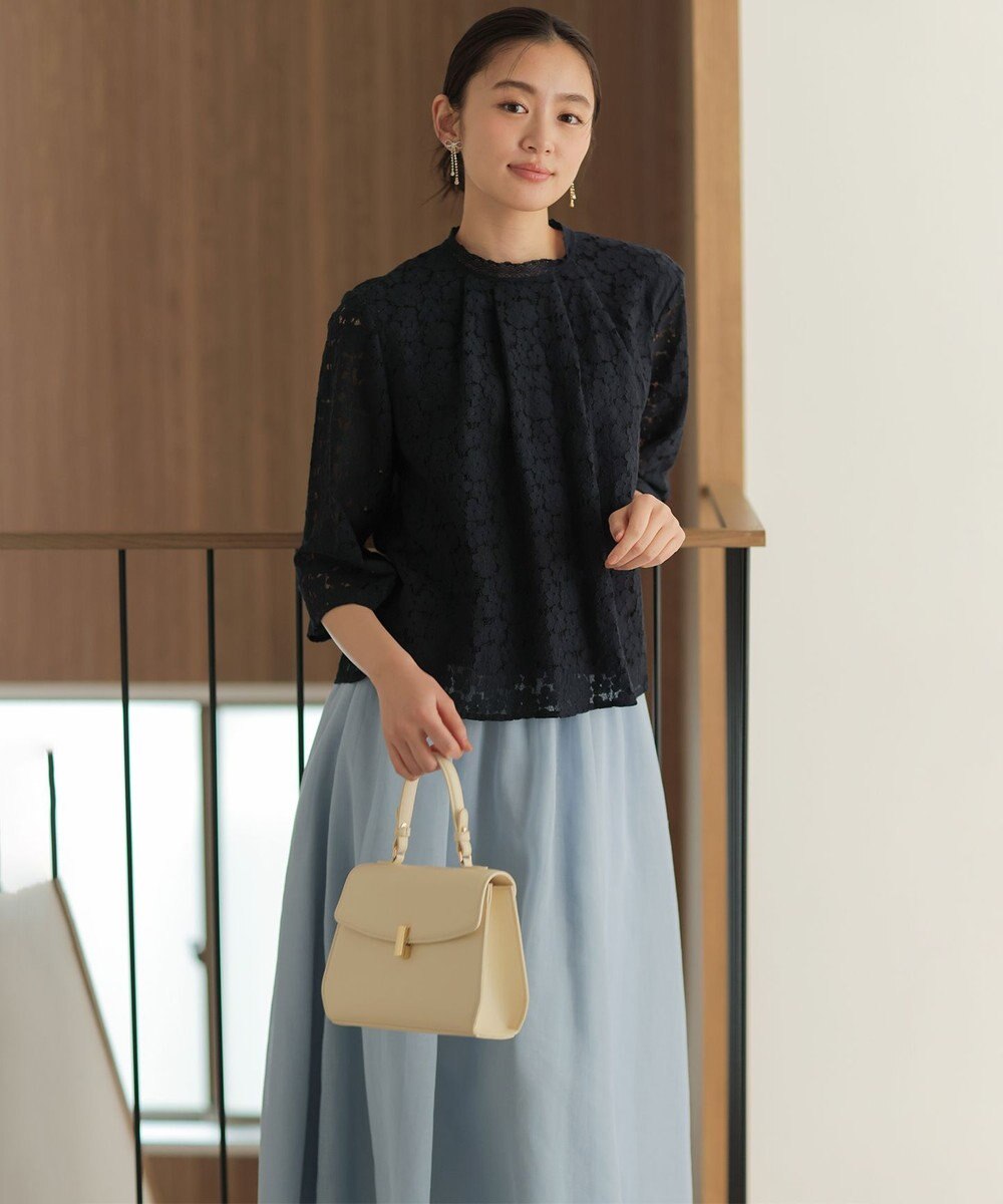 組曲 L フラワーラッセルレーススタンド襟 ブラウス 