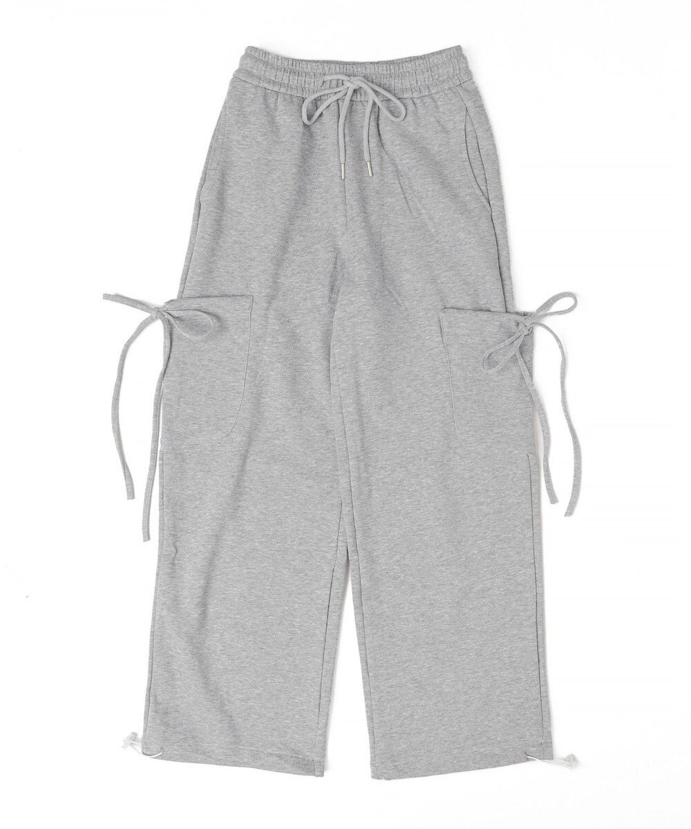 WEGO 【ウエストゴム】リボンカーゴスウェットパンツ 