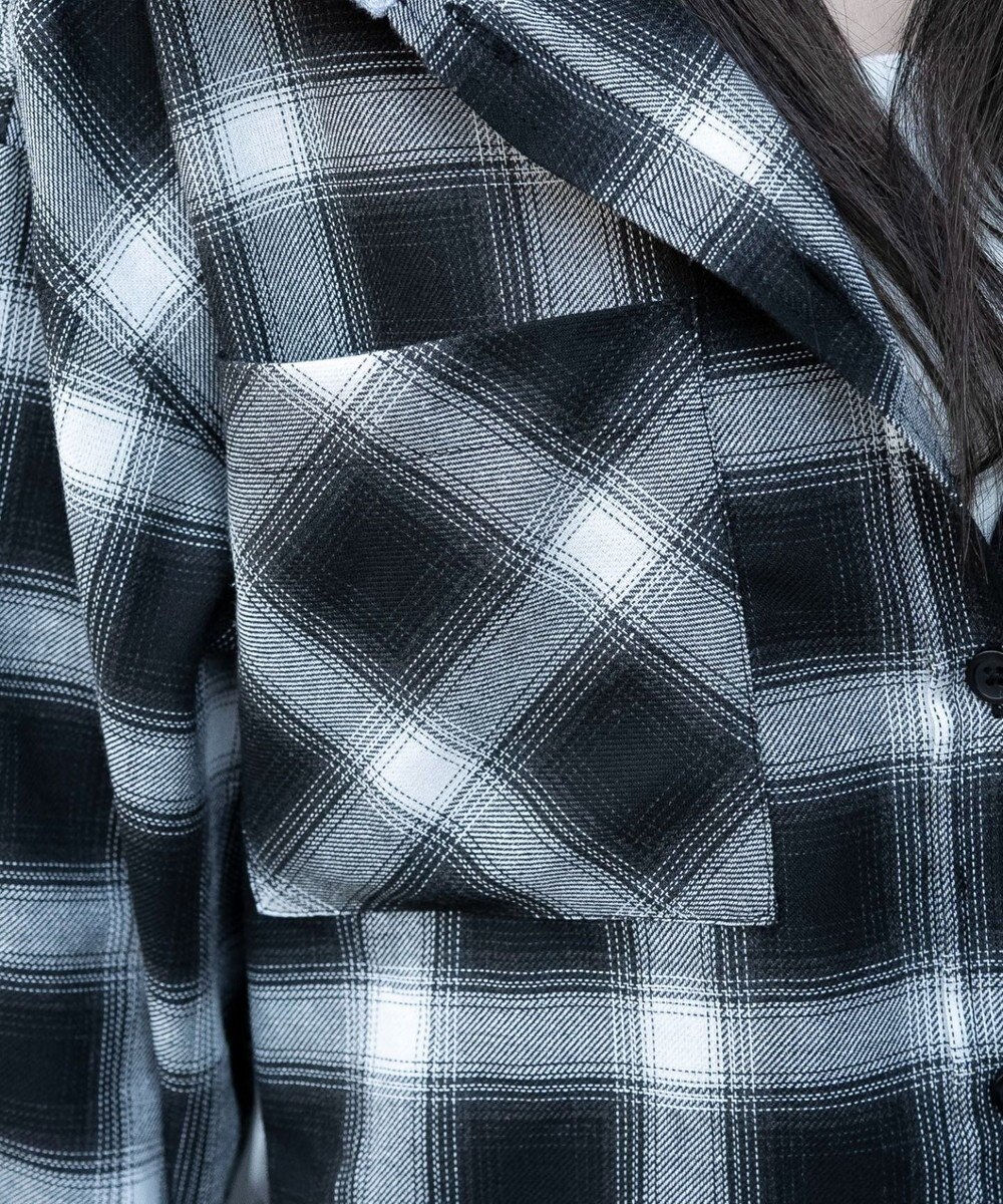 WEGO 裏毛フードチェックシャツ 