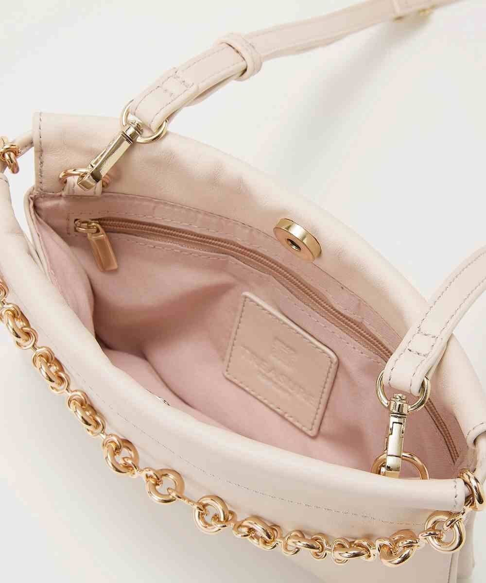 TOPKAPI 【TREASURE TOPKAPI】スムース レザー チェーン付き スワローマチ ミニ ショルダー バッグ 