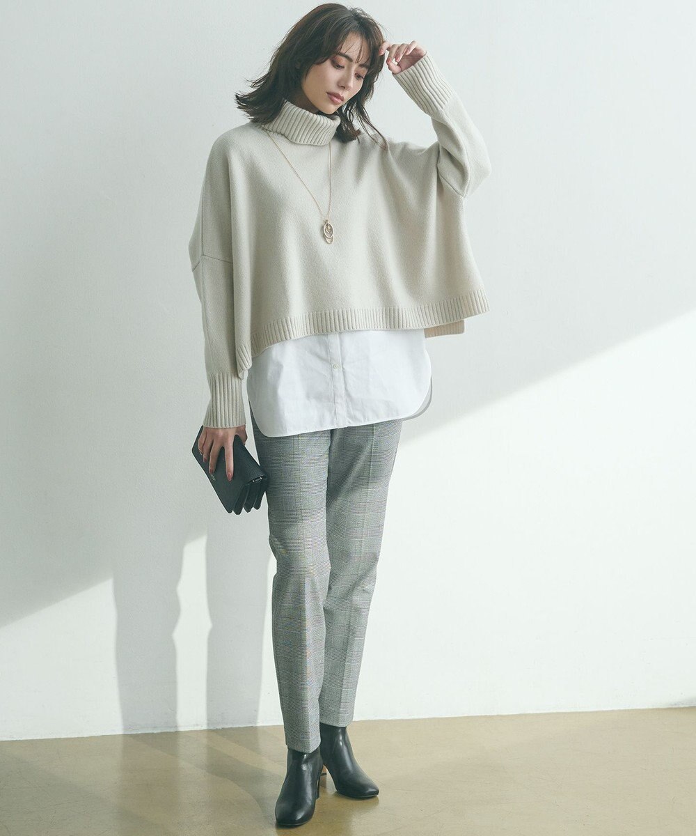 23区 【洗える】ウールカシミヤ ニットポンチョ 