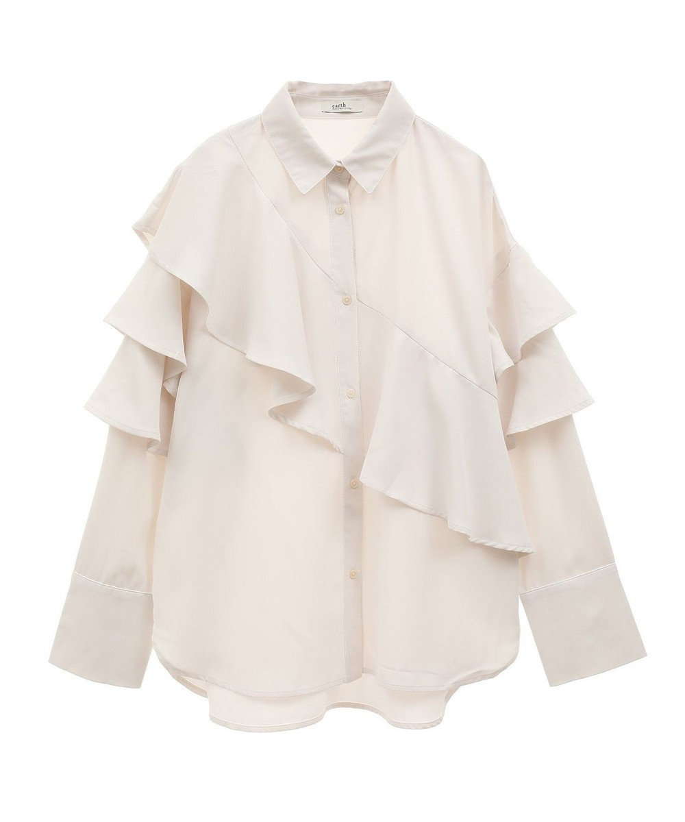 earth music&ecology アシメラッフルシャツ 
