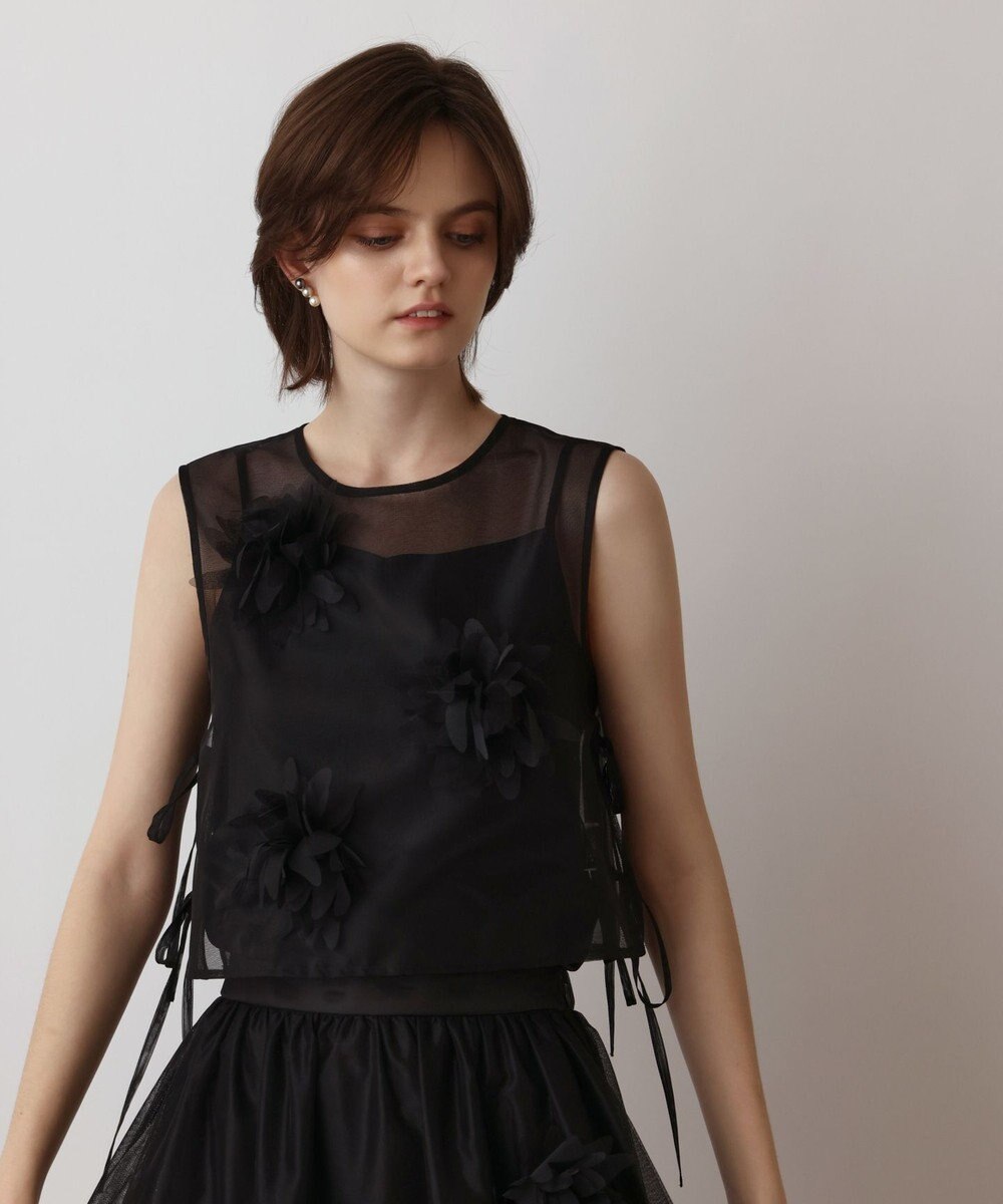 GRACE CONTINENTAL メッシュフラワートップ 