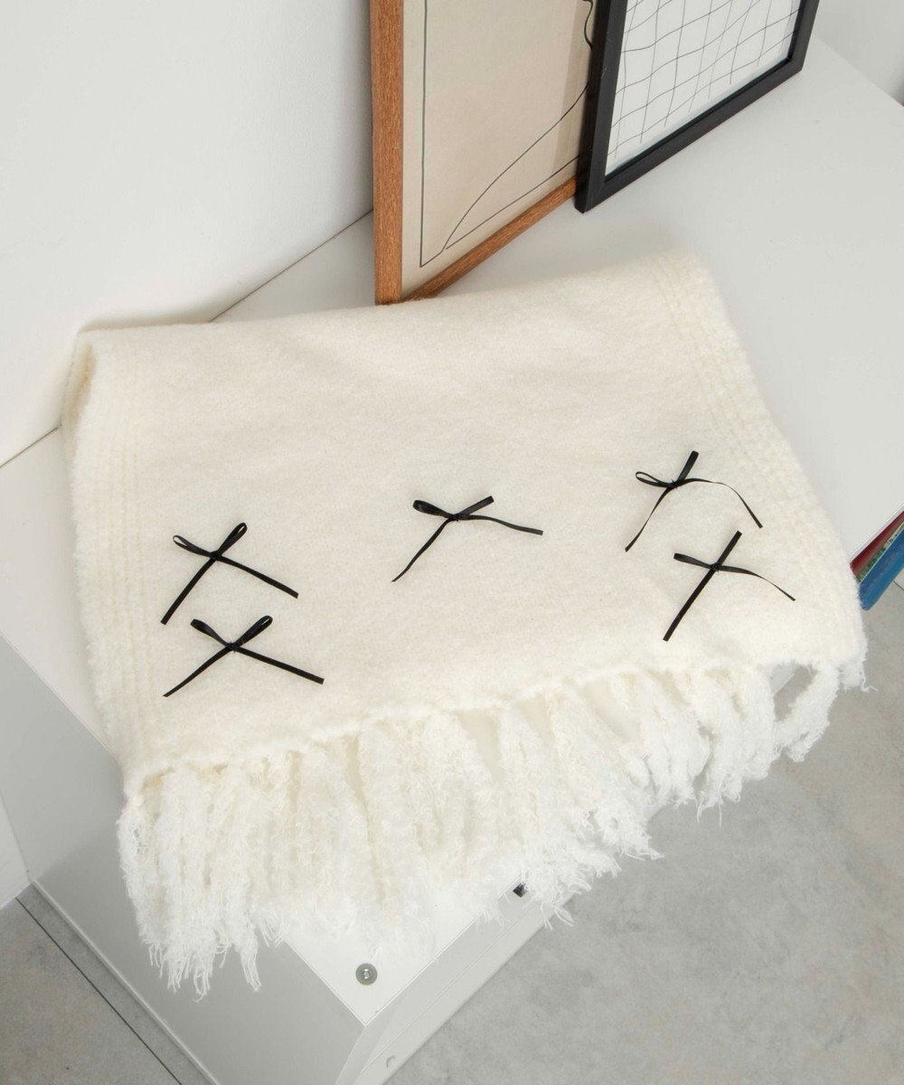 WEGO リボン付きニットストール 