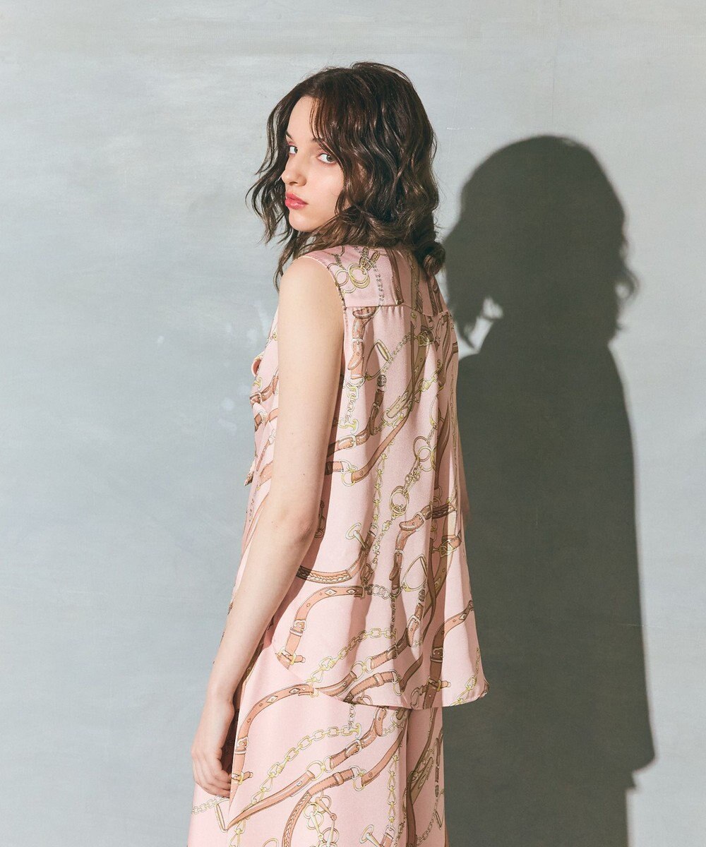 GRACE CONTINENTAL チェーンプリントボウタイブラウス 