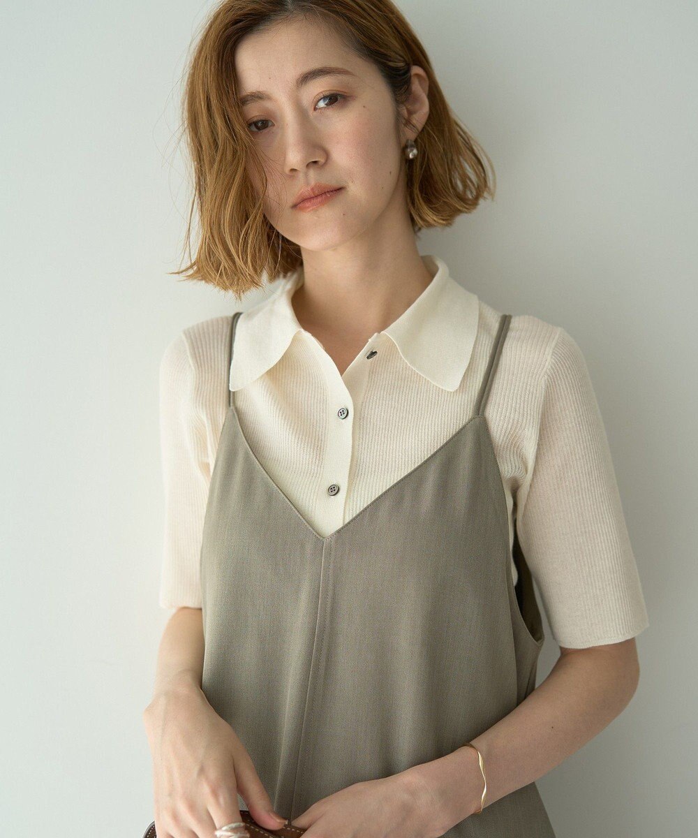 YECCA VECCA 【前後2way】レースアップキャミワンピース 