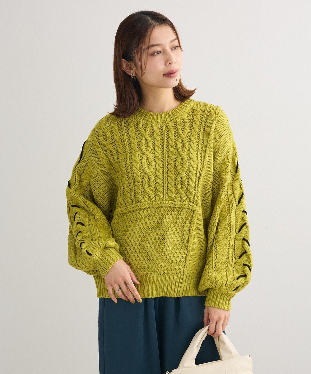 Green Parks 変形ケーブルニットプルオーバー 