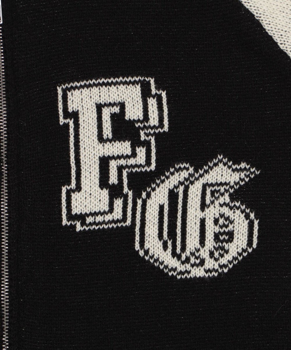 WEGO 【ユニセックス着用ITEM】グラフィックZIPニットブルゾン 