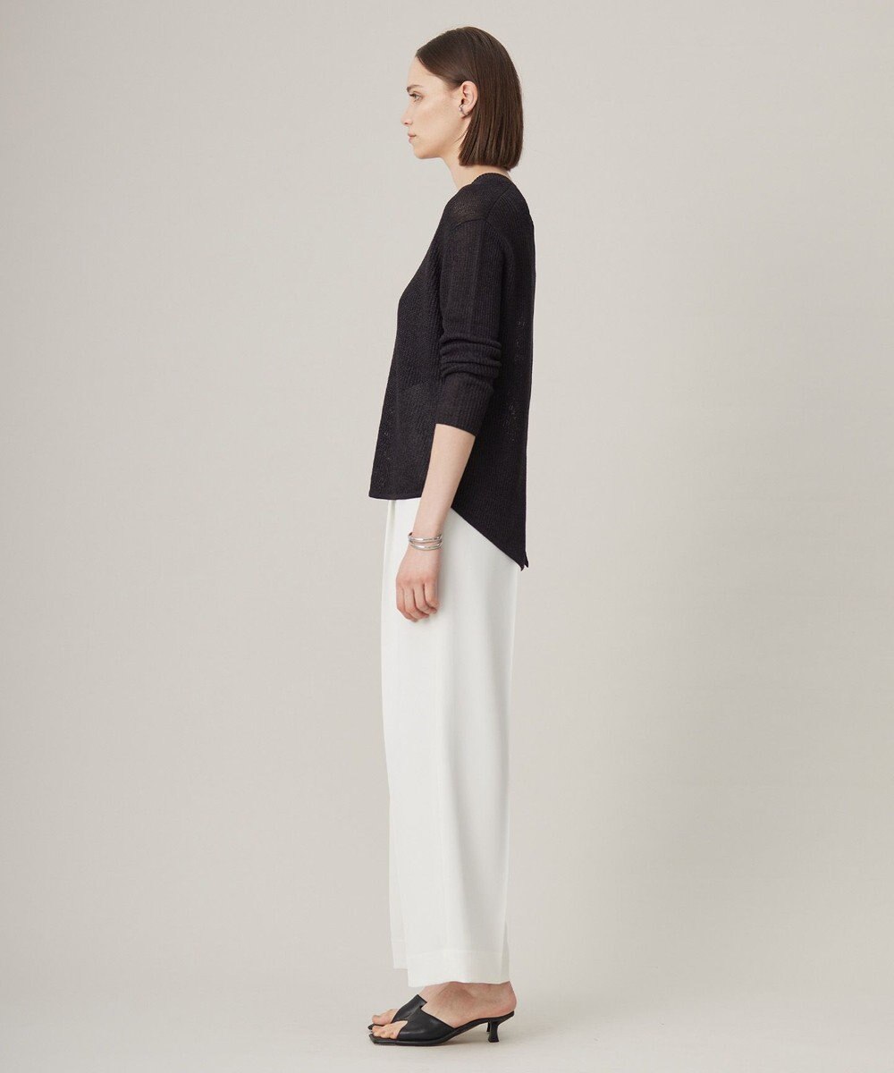 ICB 【洗える】 ペーパーブレンドシャインニット Vネックプルオーバー 