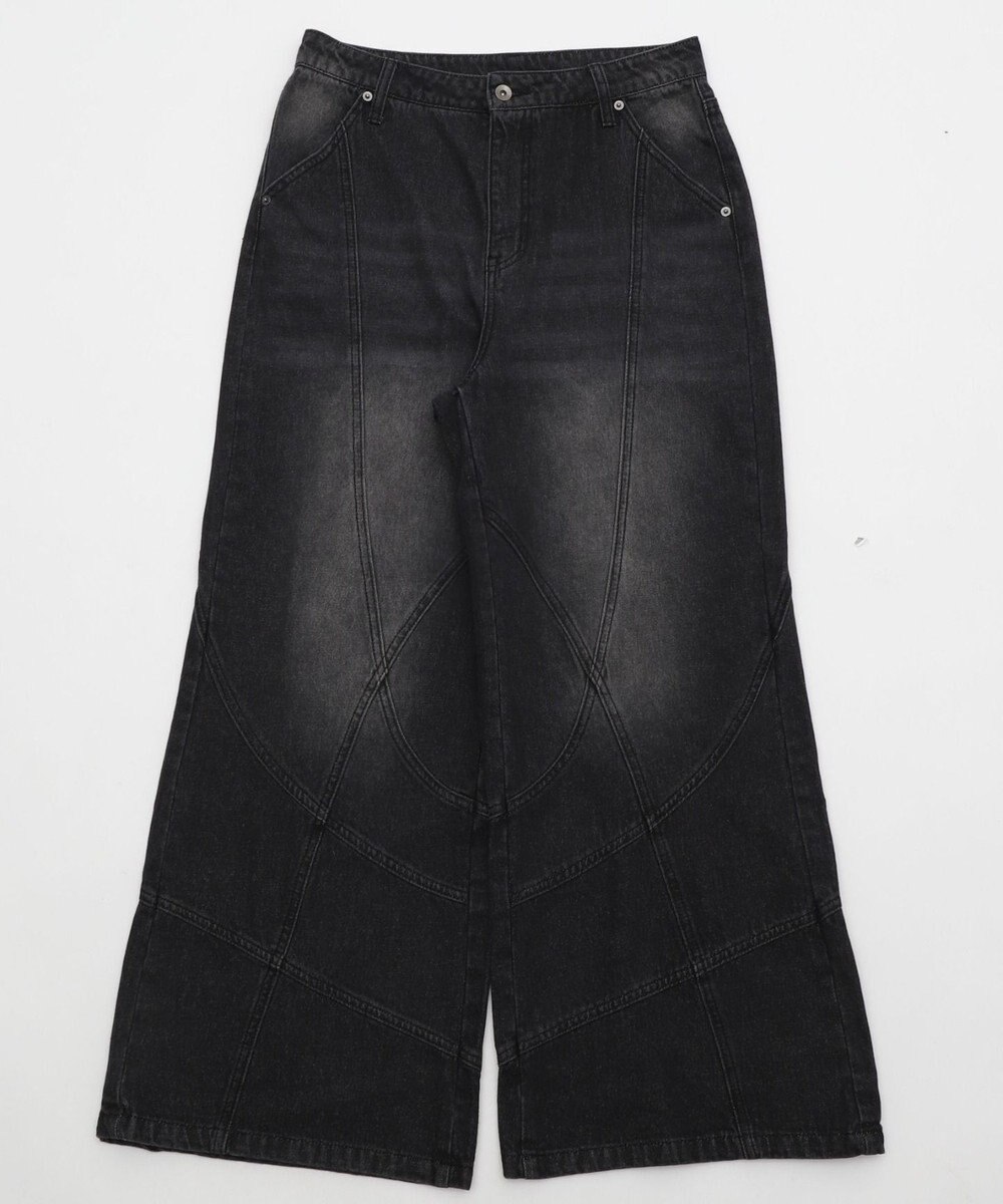 WEGO 【ユニセックス着用ITEM】スウィッチングフレアデニムパンツ 