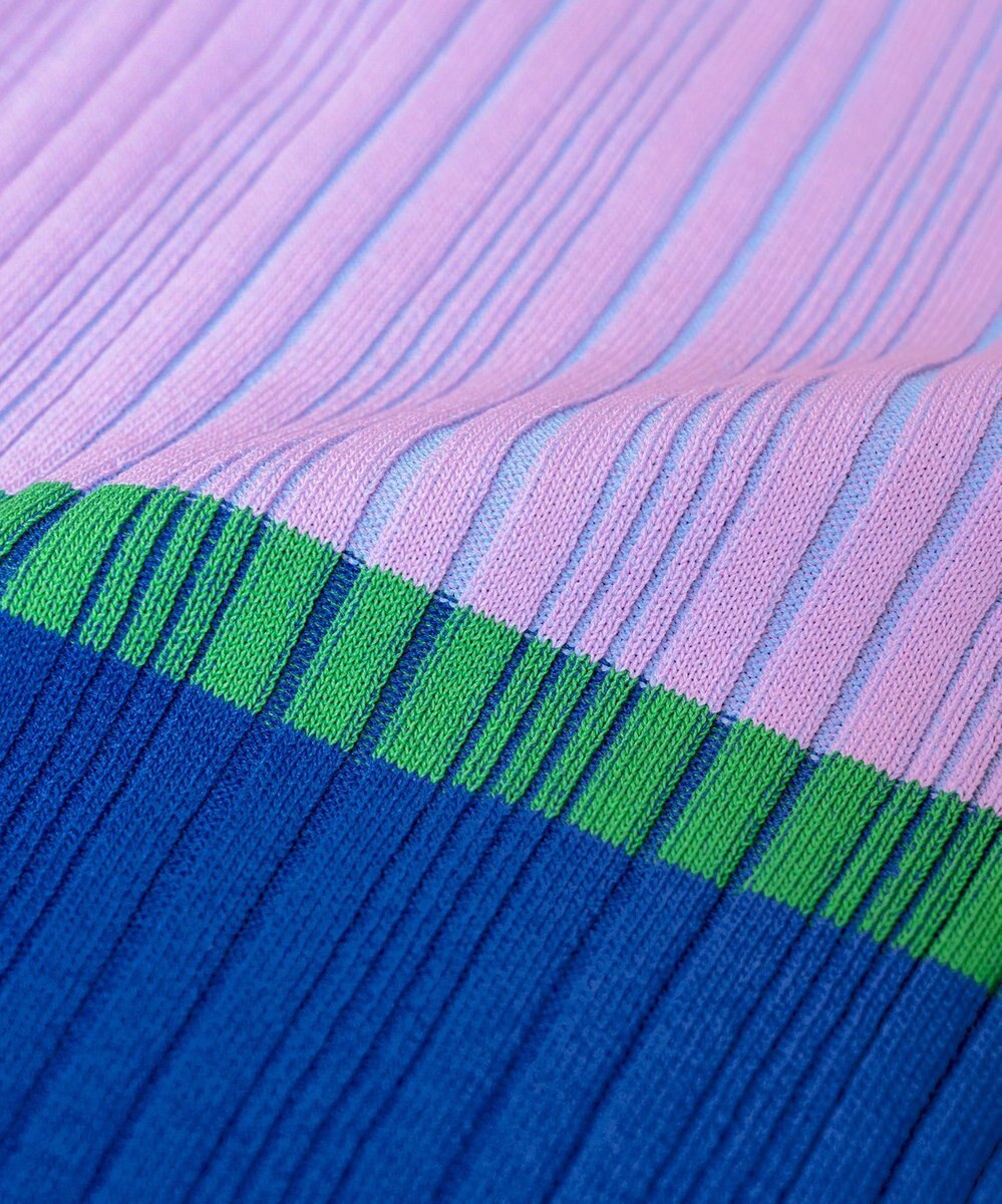 COQ CACTUS カラーブロックリブニット 