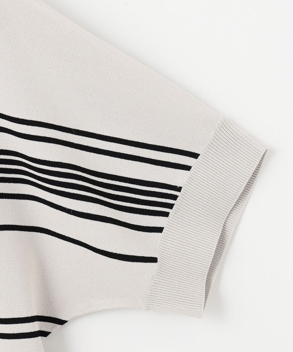 J.PRESS LADIES L 【洗える】レーヨンエリートストレッチ ボーダー ドルマン ニット 