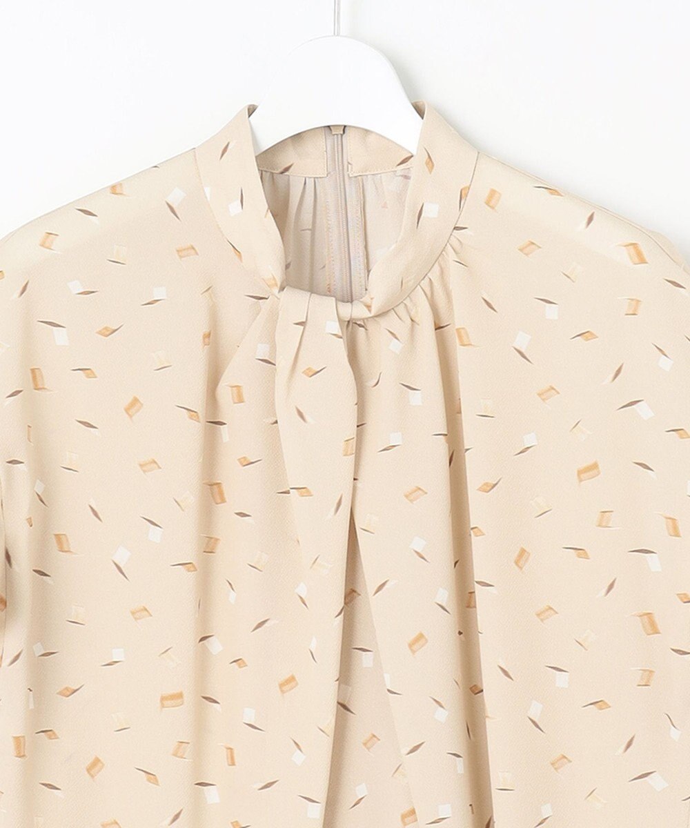 自由区 L 【洗える】ブラッシュドシャドープリント ブラウス 