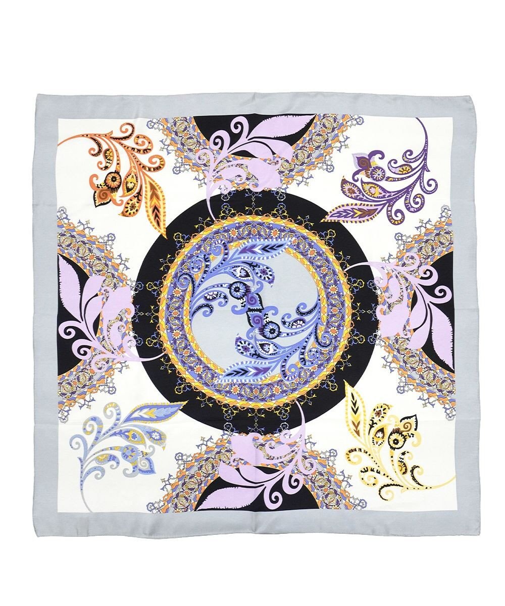 Marca ＜秋の新柄＞【Marcaオリジナル】サークルペイズリー  大判 シルクツイル スカーフ 