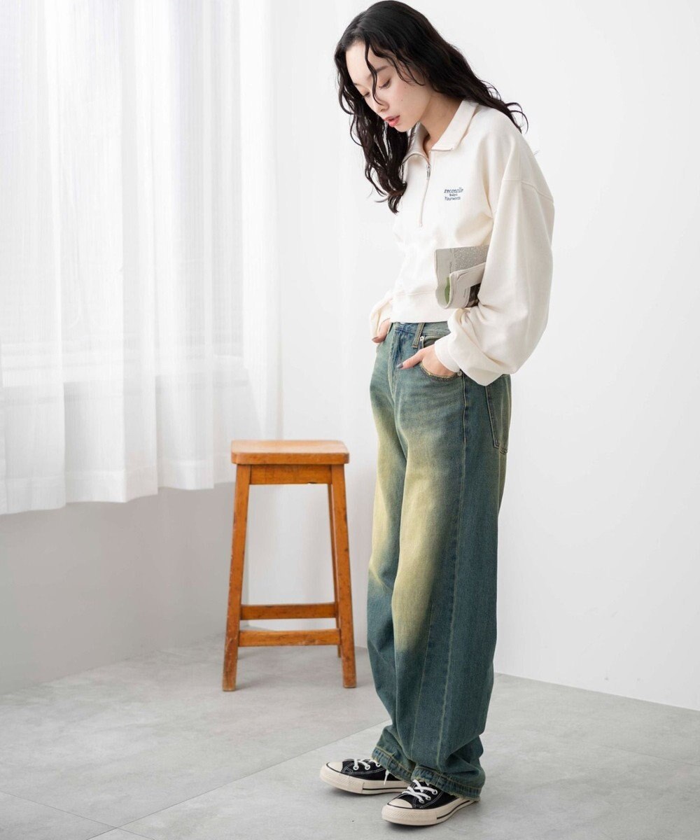 WEGO ハーフジップショートスウェット 