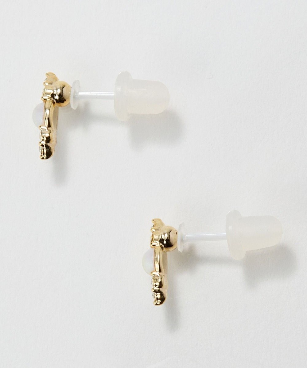 Phoebe <オンワード限定セット>金属アレルギー対応クイーンパールビジューセラミックポストピアス×クロスカーブパールビジューブローチ 