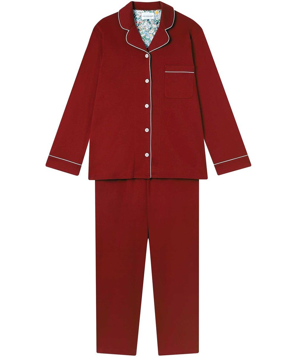 une nana cool 【綿100%】60/1 シルケットスムース 長袖開襟 MADE WITH LIBERTY FABRIC 