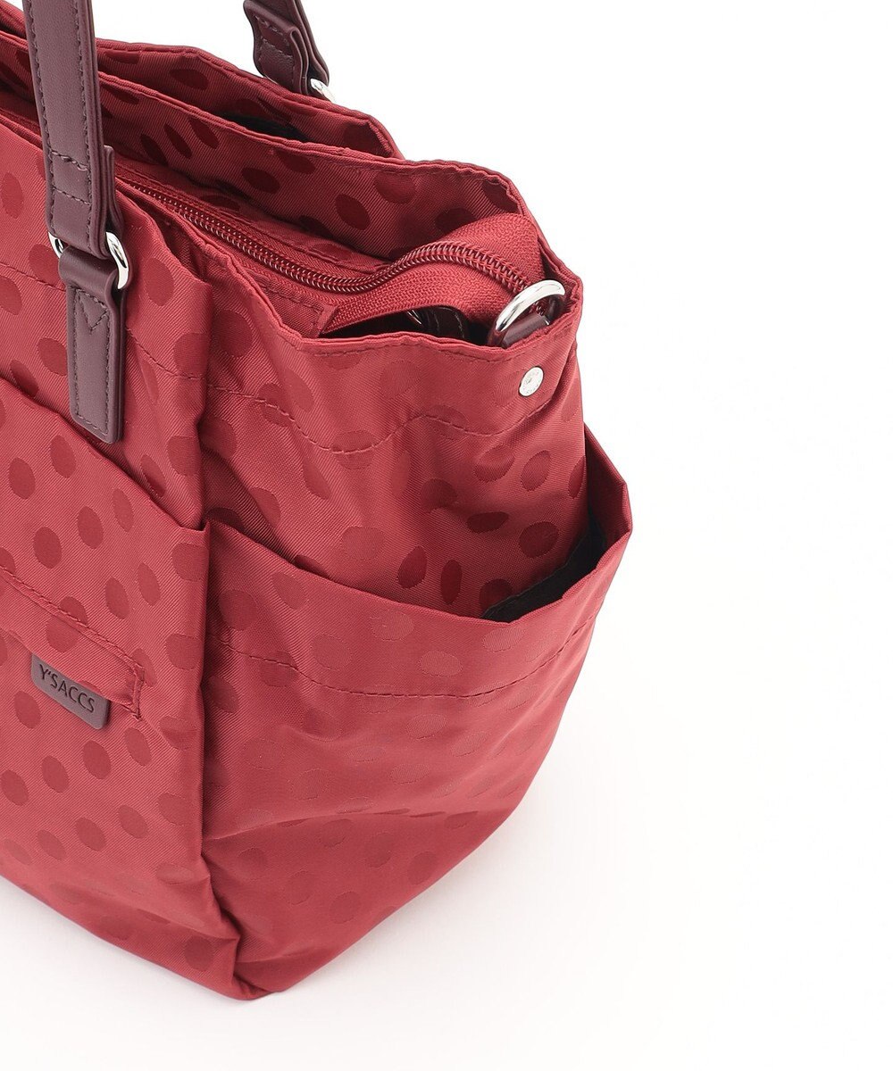 Y'SACCS ドットジャガードポーチ付きトートバッグ 
