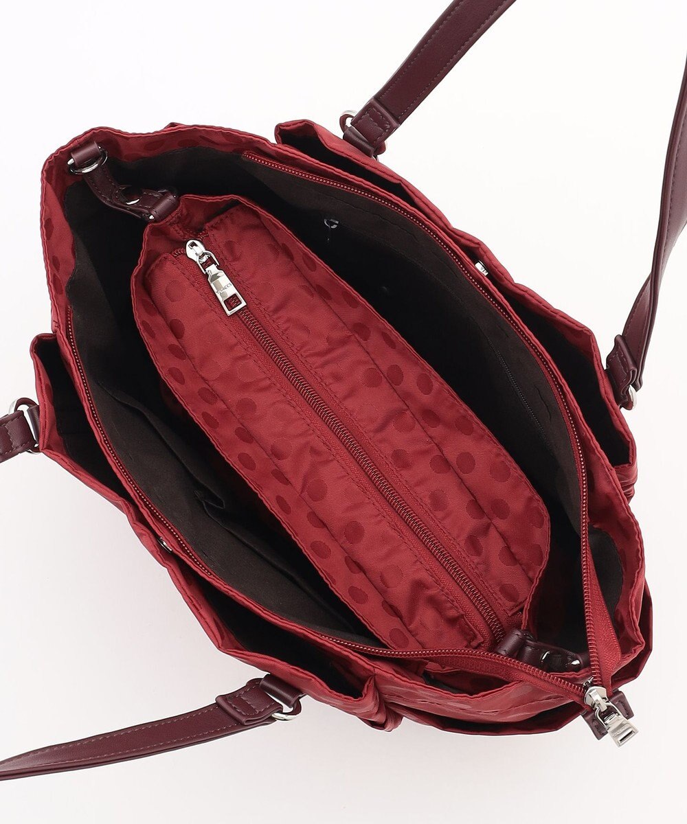 Y'SACCS ドットジャガードポーチ付きトートバッグ 