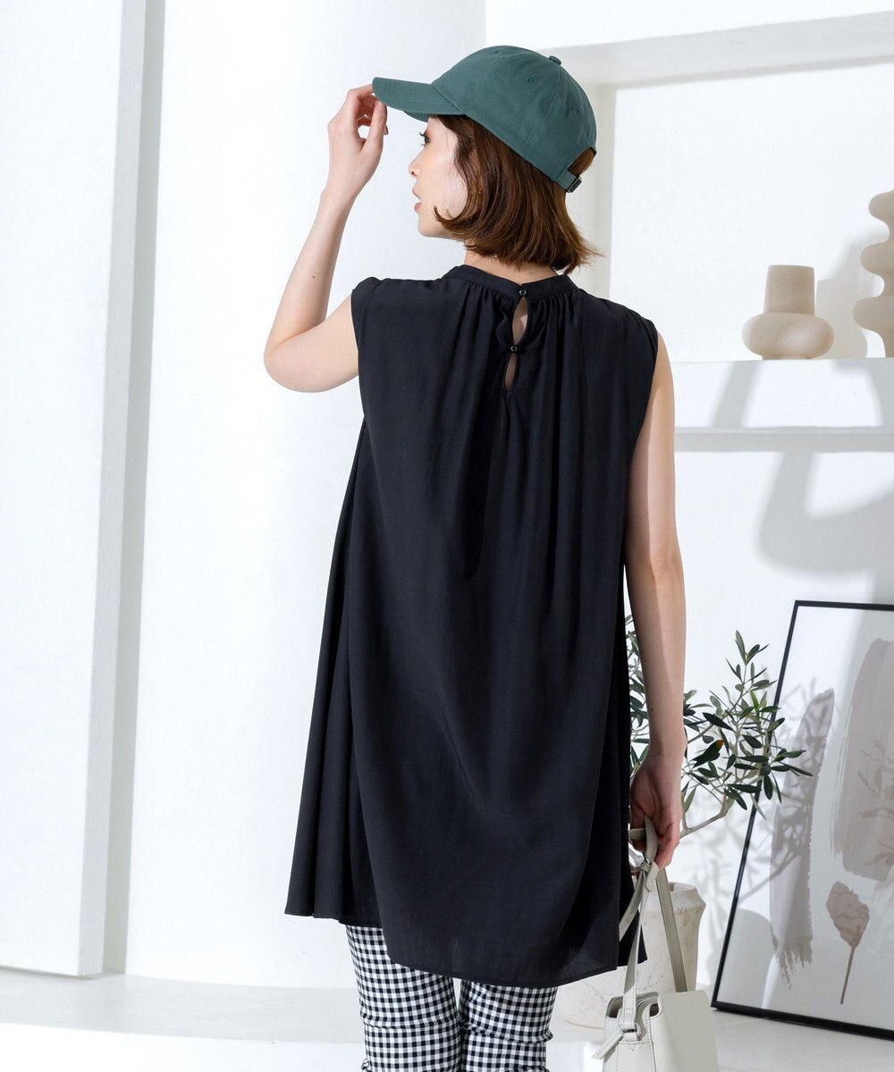 Tiaclasse L 【洗える】体型カバーも叶うAラインギャザーチュニックブラウス 