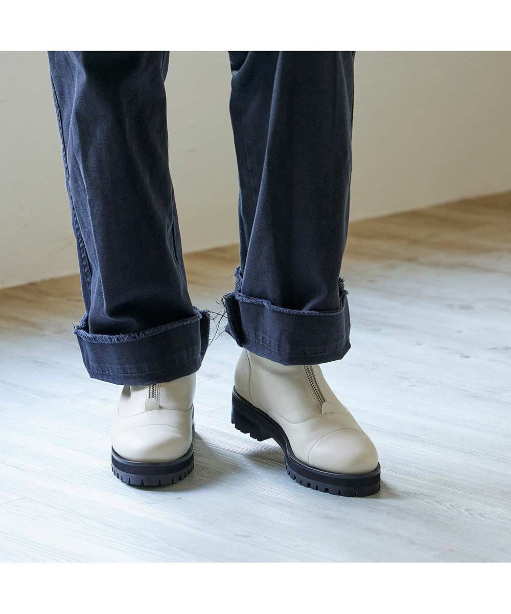 ing <ing>【サスティナブルシリーズ】タンクソールフロントジップブーツ 