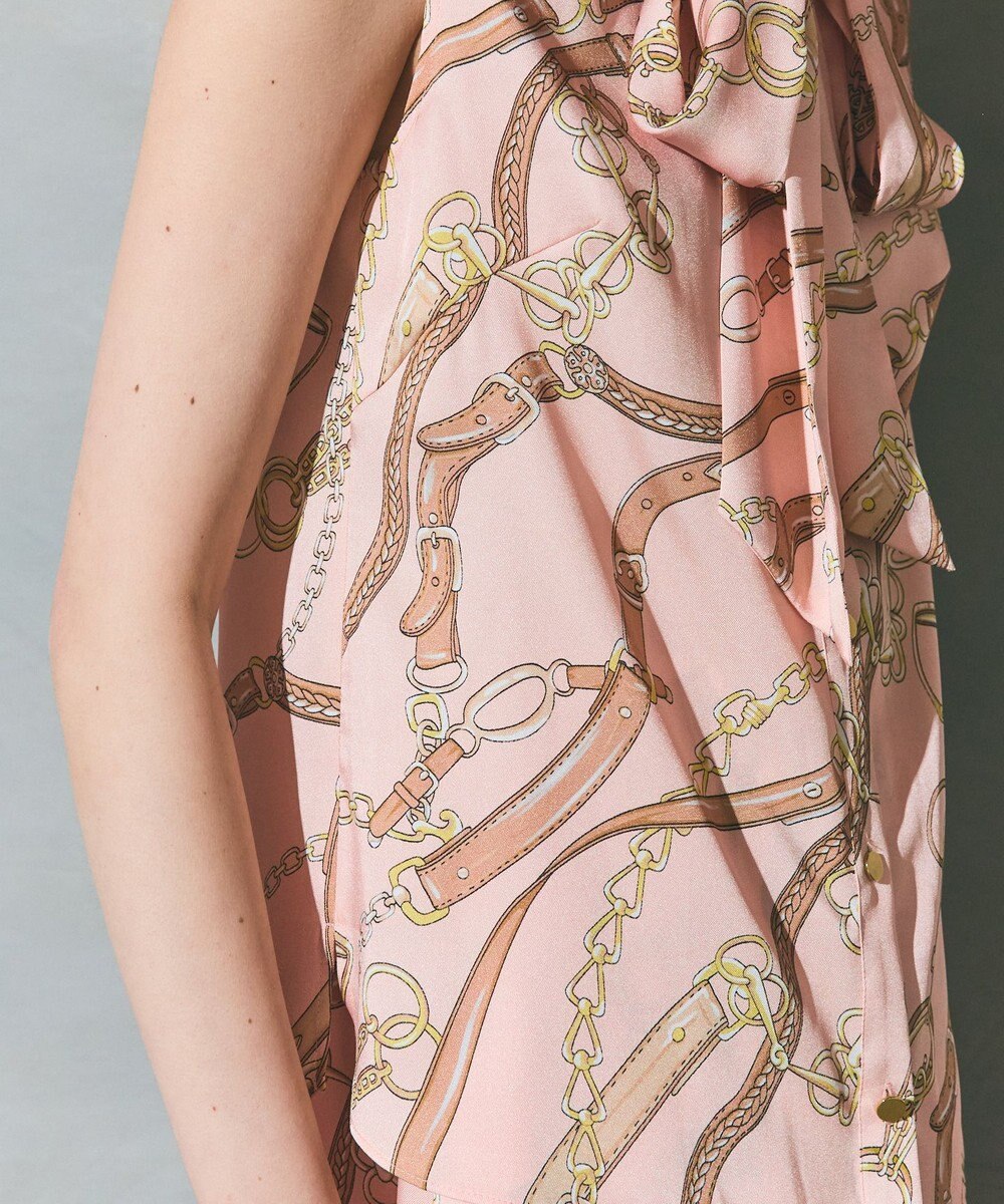 GRACE CONTINENTAL チェーンプリントボウタイブラウス 